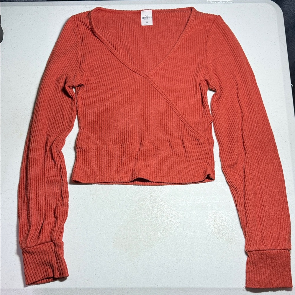 Hollister Rust Ribbed Knit Top